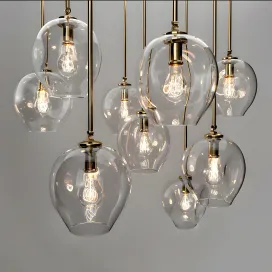 Branching bubble lamp by lindsey adelman clear gold